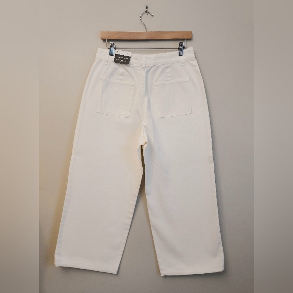 Who What Wear Straight White Cropped Denim Jean Size 8 NEW NWT Patch Pockets - Picture 8 of 12